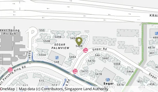 Location map of Blk 548B Segar Rd, a HDB resale block in Bukit Panjang, Singapore