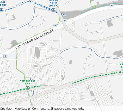 Map of the area around Blk 55 Chai Chee Dr in Bedok, showing 400 m and 1 km rings and 3 primary schools within 1 km