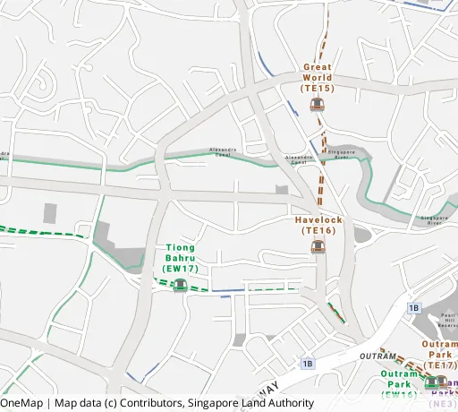 Map of the area around Blk 55 Havelock Rd in Bukit Merah, showing 400 m and 1 km rings and 3 primary schools within 1 km