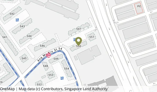 Location map of Blk 550 Ang Mo Kio Ave 10, a HDB resale block in Ang Mo Kio, Singapore