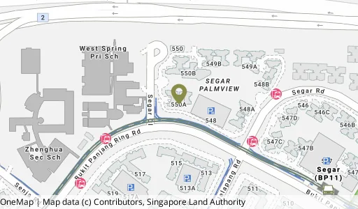 Location map of Blk 550A Segar Rd, a HDB resale block in Bukit Panjang, Singapore