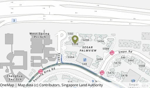 Location map of Blk 550B Segar Rd, a HDB resale block in Bukit Panjang, Singapore