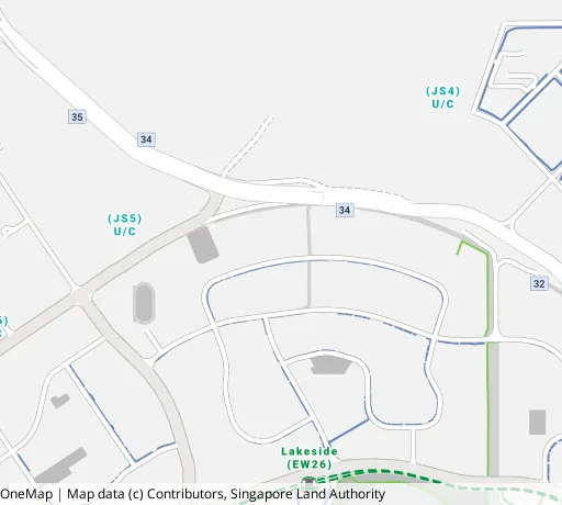 Map of the area around Blk 560A Jurong West St 42 in Jurong West, showing 400 m and 1 km rings and 2 primary schools within 1 km