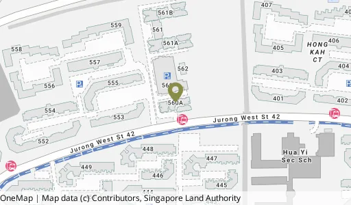 Location map of Blk 560A Jurong West St 42, a HDB resale block in Jurong West, Singapore
