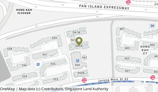 Location map of Blk 561A Jurong West St 42, a HDB resale block in Jurong West, Singapore