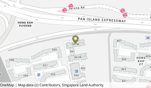 Location map of Blk 561B Jurong West St 42, a HDB resale block in Jurong West, Singapore