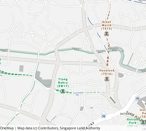 Map of the area around Blk 57 Havelock Rd in Bukit Merah, showing 400 m and 1 km rings and 3 primary schools within 1 km
