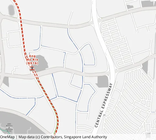 Map of the area around Blk 570 Ang Mo Kio Ave 3 in Ang Mo Kio, showing 400 m and 1 km rings and 2 primary schools within 1 km