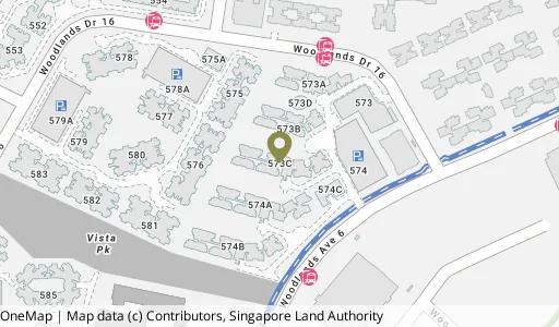 Location map of Blk 573C Woodlands Dr 16, a HDB resale block in Woodlands, Singapore