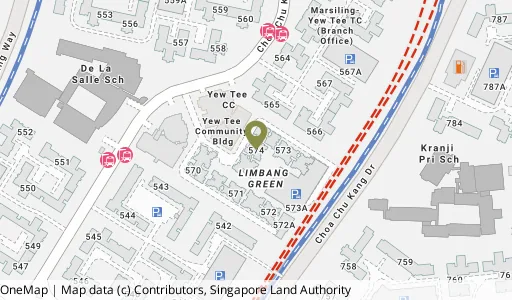 Location map of Blk 574 Choa Chu Kang St 52, a HDB resale block in Choa Chu Kang, Singapore