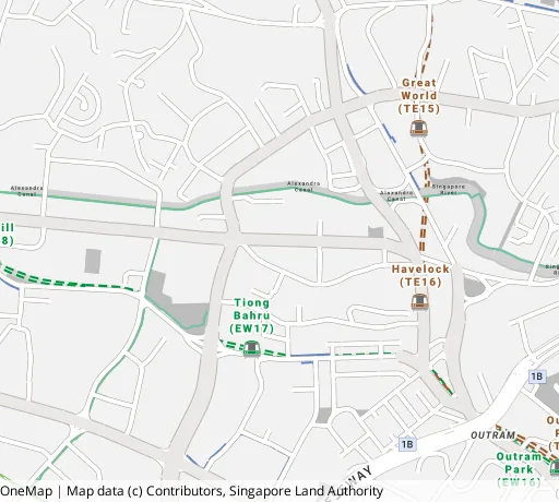 Map of the area around Blk 58 Havelock Rd in Bukit Merah, showing 400 m and 1 km rings and 3 primary schools within 1 km