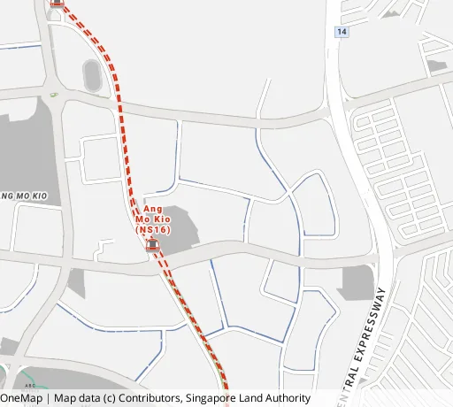Map of the area around Blk 588B Ang Mo Kio St 52 in Ang Mo Kio, showing 400 m and 1 km rings and 2 primary schools within 1 km
