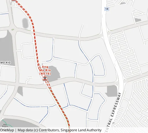 Map of the area around Blk 588D Ang Mo Kio St 52 in Ang Mo Kio, showing 400 m and 1 km rings and 2 primary schools within 1 km