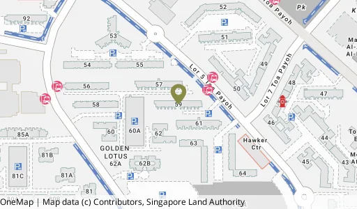 Location map of Blk 59 Lor 5 Toa Payoh, a HDB resale block in Toa Payoh, Singapore