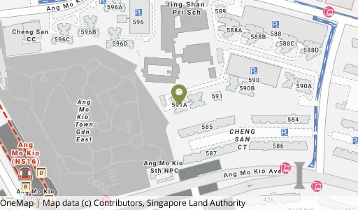 Location map of Blk 591A Ang Mo Kio St 51, a HDB resale block in Ang Mo Kio, Singapore
