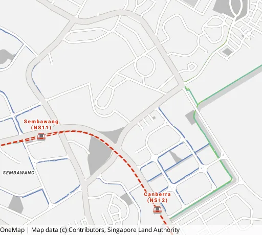 Map of the area around Blk 592B Montreal Link in Sembawang, showing 400 m and 1 km rings and 2 primary schools within 1 km