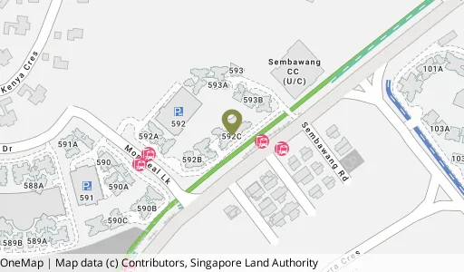 Location map of Blk 592C Montreal Link, a HDB resale block in Sembawang, Singapore
