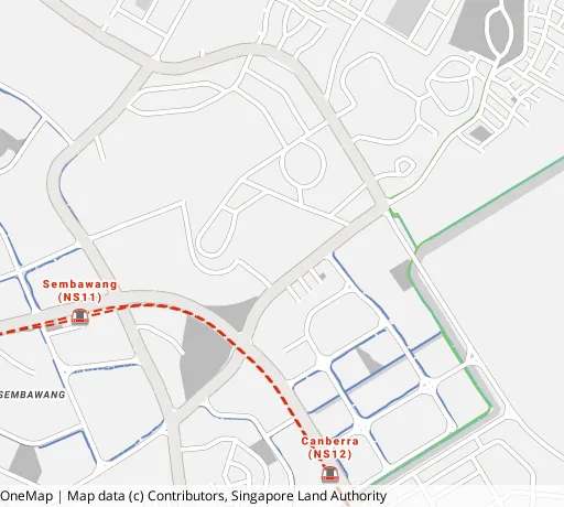 Map of the area around Blk 593A Montreal Link in Sembawang, showing 400 m and 1 km rings and 1 primary school within 1 km