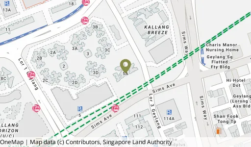 Location map of Blk 5A Upp Boon Keng Rd, a HDB resale block in Kallang/Whampoa, Singapore