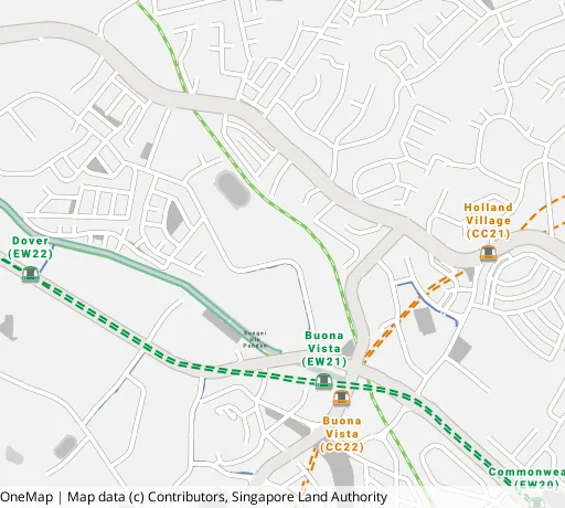 Map of the area around Blk 6 Ghim Moh Rd in Queenstown, showing 400 m and 1 km rings and 1 primary school within 1 km
