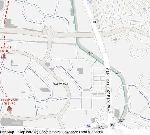 Map of the area around Blk 6 Lor 7 Toa Payoh in Toa Payoh, showing 400 m and 1 km rings and 2 primary schools within 1 km