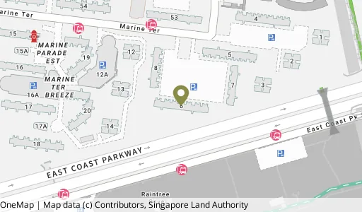 Location map of Blk 6 Marine Ter, a HDB resale block in Marine Parade, Singapore
