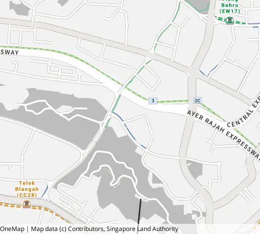 Map of the area around Blk 6 Telok Blangah Cres in Bukit Merah, showing 400 m and 1 km rings and 2 primary schools within 1 km
