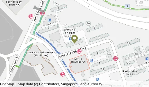 Location map of Blk 6 Telok Blangah Cres, a HDB resale block in Bukit Merah, Singapore