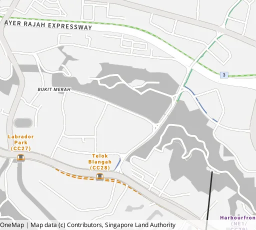 Map of the area around Blk 60 Telok Blangah Hts in Bukit Merah, showing 400 m and 1 km rings and 1 primary school within 1 km