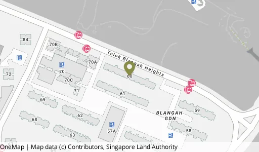 Location map of Blk 60 Telok Blangah Hts, a HDB resale block in Bukit Merah, Singapore