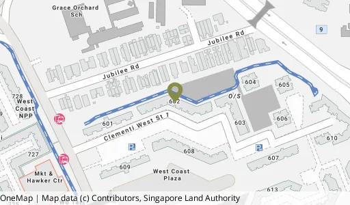 Location map of Blk 602 Clementi West St 1, a HDB resale block in Clementi, Singapore
