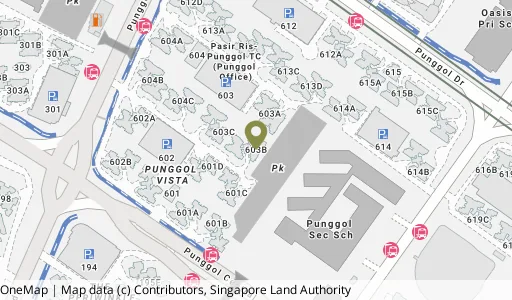 Location map of Blk 603B Punggol Rd, a HDB resale block in Punggol, Singapore