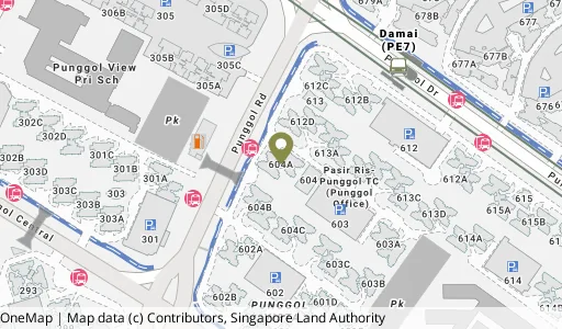 Location map of Blk 604A Punggol Rd, a HDB resale block in Punggol, Singapore