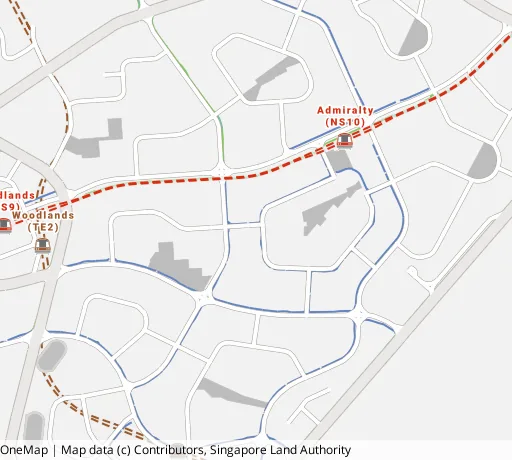 Map of the area around Blk 606 Woodlands Ring Rd in Woodlands, showing 400 m and 1 km rings and 6 primary schools within 1 km