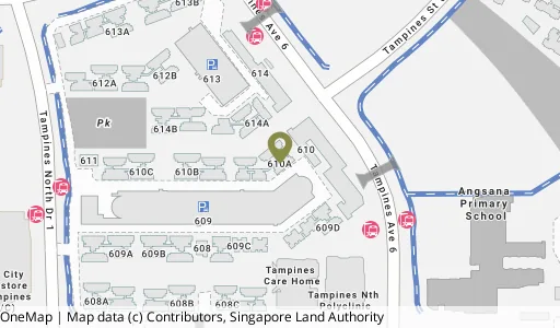 Location map of Blk 610A Tampines Nth Dr 1, a HDB resale block in Tampines, Singapore