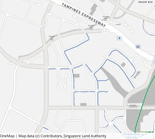 Map of the area around Blk 613A Tampines Nth Dr 1 in Tampines, showing 400 m and 1 km rings and 2 primary schools within 1 km
