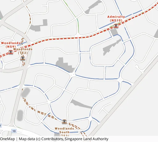 Map of the area around Blk 616 Woodlands Ave 4 in Woodlands, showing 400 m and 1 km rings and 4 primary schools within 1 km