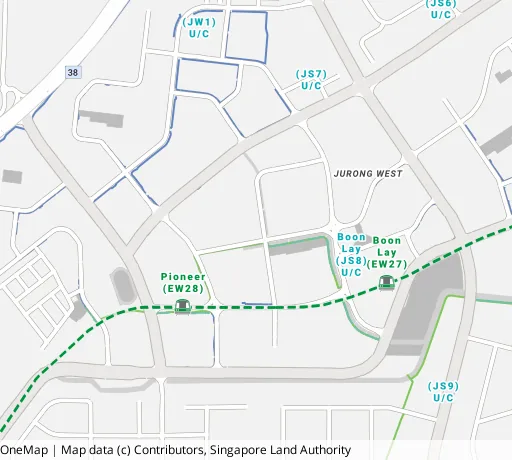 Map of the area around Blk 617 Jurong West St 65 in Jurong West, showing 400 m and 1 km rings and 4 primary schools within 1 km