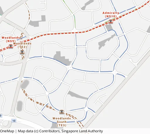 Map of the area around Blk 617 Woodlands Ave 4 in Woodlands, showing 400 m and 1 km rings and 4 primary schools within 1 km