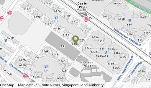 Location map of Blk 618A Punggol Dr, a HDB resale block in Punggol, Singapore