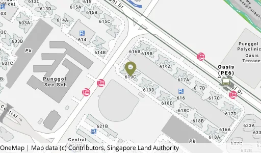 Location map of Blk 619C Punggol Dr, a HDB resale block in Punggol, Singapore