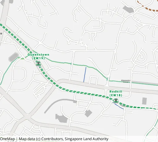 Map of the area around Blk 61A Strathmore Ave in Queenstown, showing 400 m and 1 km rings and 1 primary school within 1 km