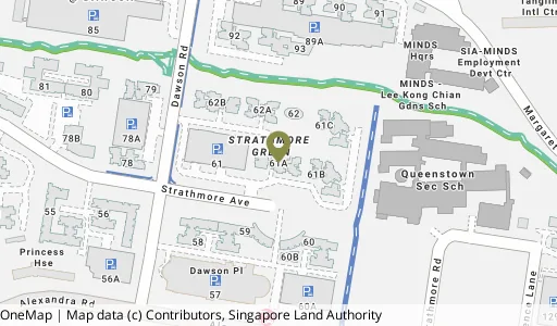 Location map of Blk 61A Strathmore Ave, a HDB resale block in Queenstown, Singapore