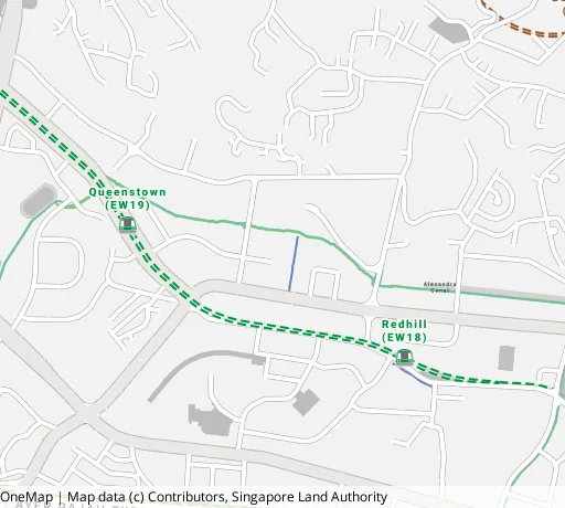 Map of the area around Blk 61B Strathmore Ave in Queenstown, showing 400 m and 1 km rings and 2 primary schools within 1 km