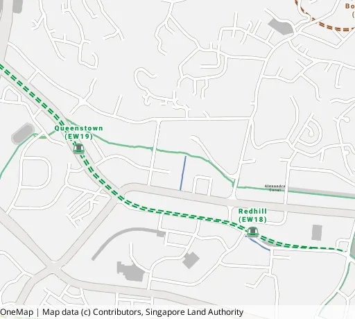 Map of the area around Blk 61C Strathmore Ave in Queenstown, showing 400 m and 1 km rings and 1 primary school within 1 km