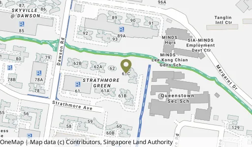 Location map of Blk 61C Strathmore Ave, a HDB resale block in Queenstown, Singapore