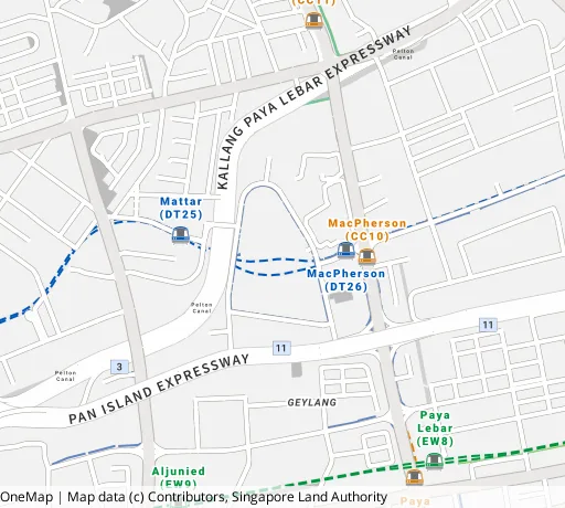 Map of the area around Blk 62 Circuit Rd in Geylang, showing 400 m and 1 km rings and 1 primary school within 1 km