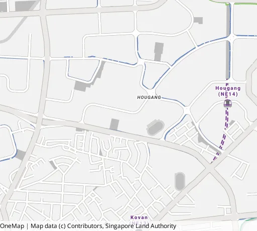 Map of the area around Blk 620 Hougang Ave 8 in Hougang, showing 400 m and 1 km rings and 4 primary schools within 1 km