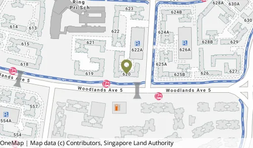 Location map of Blk 620 Woodlands Dr 52, a HDB resale block in Woodlands, Singapore