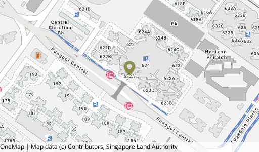 Location map of Blk 622A Punggol Ctrl, a HDB resale block in Punggol, Singapore